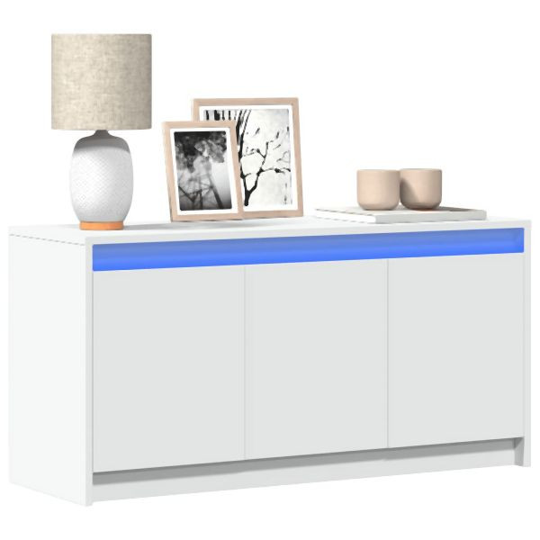 vidaXL TV-Schrank mit LED-Beleuchtung Weiß 100x34x50 cm Holzwerkstoff, 852208