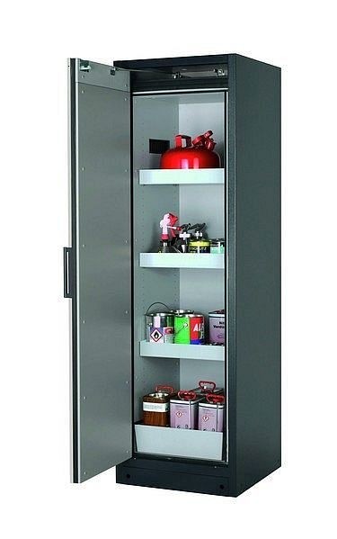 asecos Sicherheitsschrank Q-CLASSIC-90, Q90.195.060 in lichtgrau RAL 7035 mit 3x Wannenboden Standard (Stahlblech), 30072-041-30080