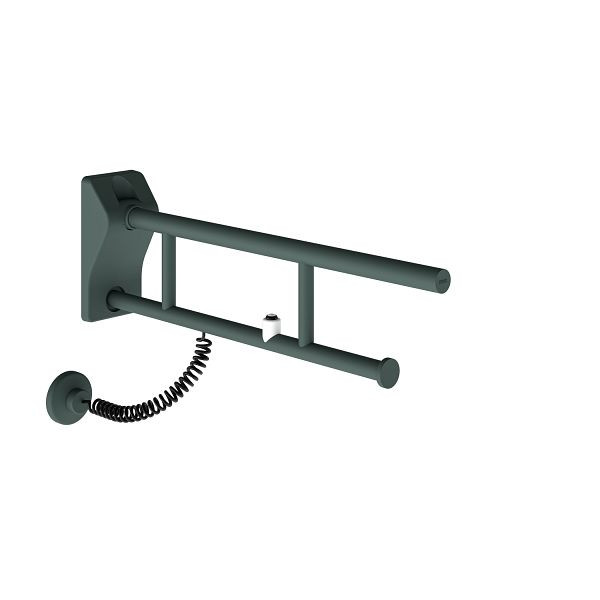 KWC Stützklappgriff, MEDCARE, Edelstahl, grau, 113x234x700 mm, elektronische Spülbetätigung, 3600003781