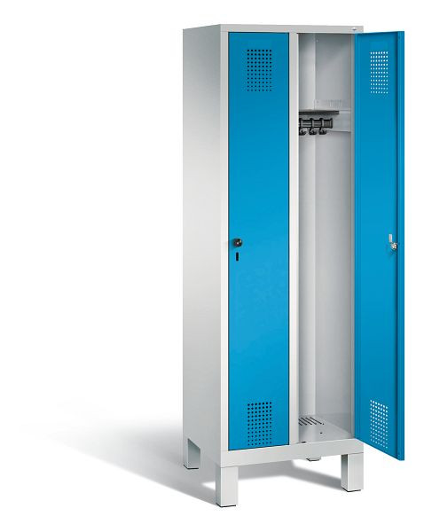 C+P Garderobenschrank Evolo, H1850xB610xT500mm, Farbe: Lichtgrau / Lichtblau, 48010-20 S10008