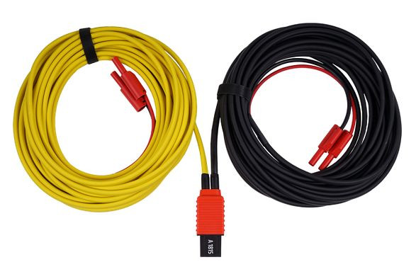 Metrel Zweiadrige-Doppelprüfleitungen H0-H1 mit Bananenanschluss zur Verwendung mit verschiedenen Kelvin-Zangen, 10 m, A 1815 10M, 20993465