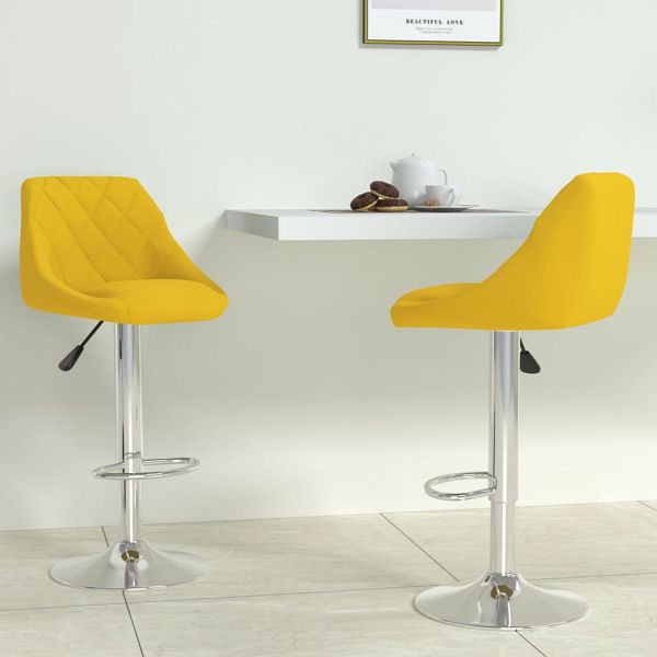vidaXL Barhocker 2 Stück Senfgelb Samt, 335312, 8720286536926