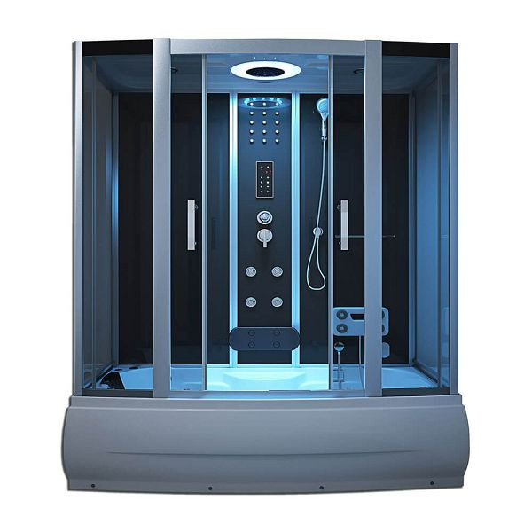 HOME DELUXE Dampfdusche DIAMOND BIG - Farbe Schwarz, 1111