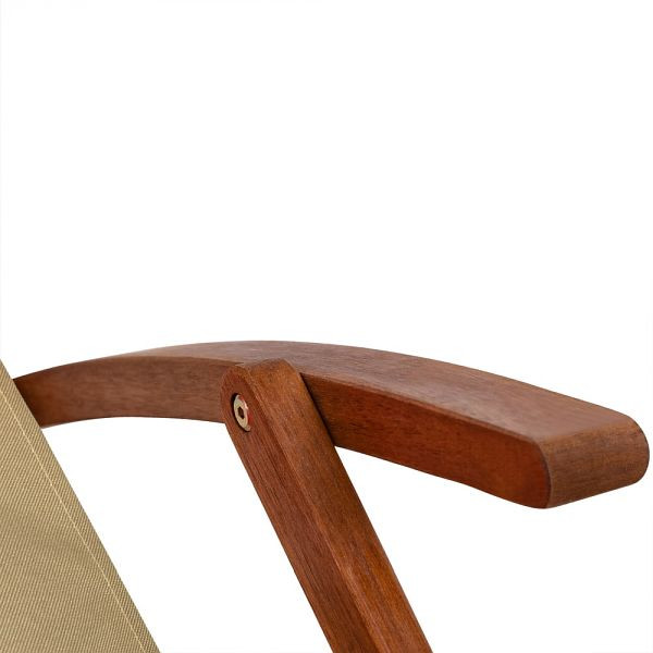 casaria Gartenliege Creme Akazienholz 94x60x94cm, 100483