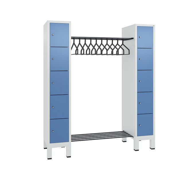 C+P Garderobe Evolo, 10 Fächer, H1850xB1591xT500 mm, Grau/Fernblau, 48410-00 S10366
