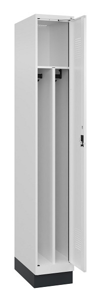 C+P Spind Evolo PLUS, mit Sockel, 1 Abteil, 1950x300x500mm, 9016/9016, Verschluss Zylinderschloss, 049020-10F S10047
