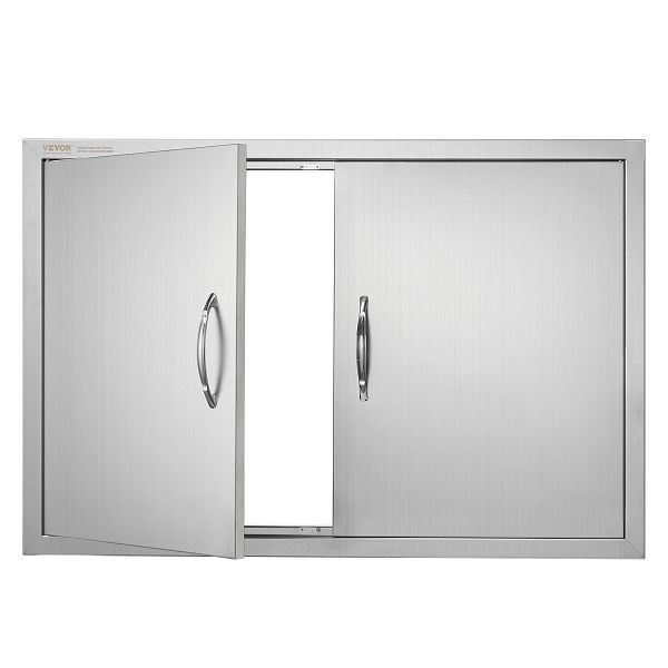 VEVOR Grill-Zugangstür, 889 x 610 mm, Doppelte Außenküchentür, Vertikale Wandtür mit Griffen, SMMBSCJMYS35KPSP8V0
