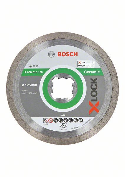 Bosch Diamanttrennscheibe X-LOCK Standard for Ceramic, 125 x 22,23 x 1,6 x 7 mm, 2608615138