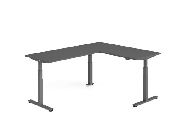 Hammerbacher Sitz-Steh-Winkeltisch 240x180cm Graphit/Graphit, VXDSMW1916/G/G
