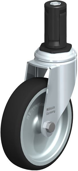 Blickle LKRA-PATH 126G-11-ER14 Apparate-Lenkrolle mit Expander, Thermoplastisches Polyurethan, Grau, 848862