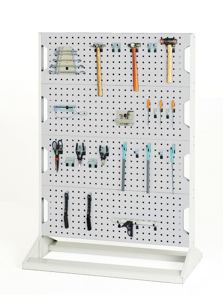 bott perfo Rack mit 60 Teilen 8 Platten, 30 Haken, 20 Klemmen, 10 Halter BxTxH: 1000 x 550 x 1450 mm, RAL 7035, 16917201.16V