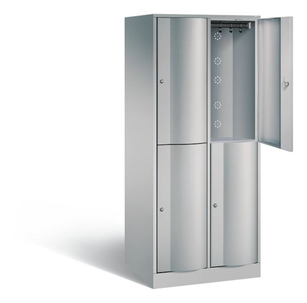 C+P Spind doppelstöckig XL Resisto, H1950xB772xT640mm, Farbe: Weißaluminium, 8270-273 S10083