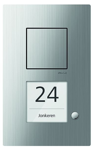 TCS Audio Außenstation Serie Carus IRIS mit 1 Klingeltaste (rechtsbündig), AP silber, CAE1001-0150