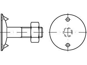 Tellerschrauben DIN 15237 3.6 M 8 x 25 Mutter + Tellerscheibe VE=S (100 Stück)