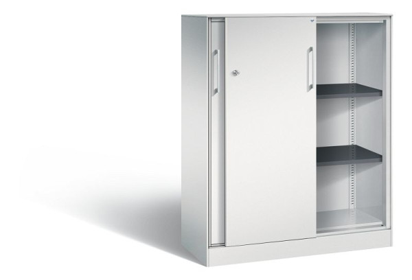 C+P Schiebetürenschrank Asisto, H1310xB1000xT435mm, Farbe: Lichtgrau, Bügelgriff, 3 OH, 142032-000 S10145