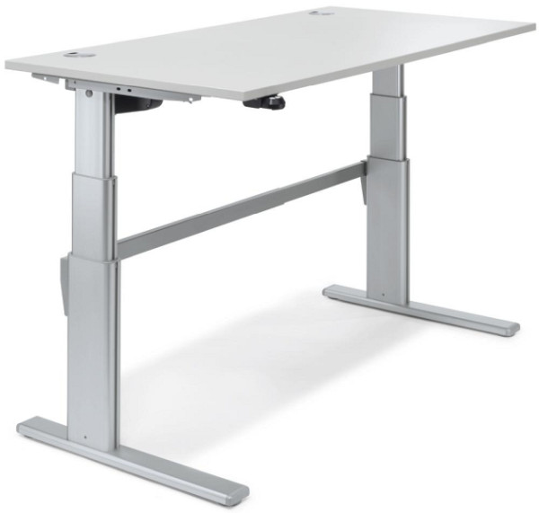 Deskin Sitz-/Stehtisch Comfort MULTI M, Dekor lichtgrau, B 1800 x T 800 x H 655-1305 mm, 264588