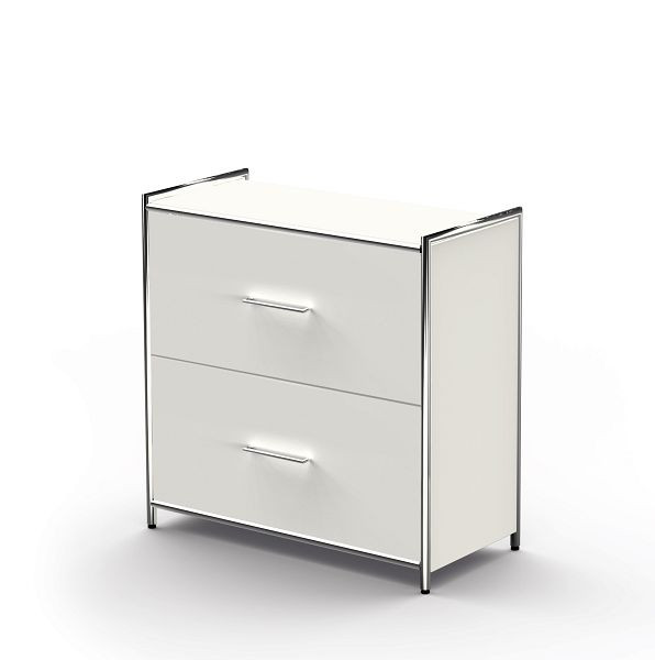 Kerkmann Sideboard breit, mit 2 Schubfächern für 2 OH, Artline, B 800 x T 380 x H 780 mm, Weiß, 13799610