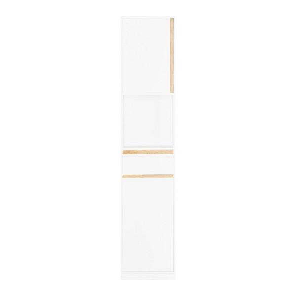 SoBuy Badezimmerhochschrank mit einer Schublade Weiß 35x33x170 cm, Modern, BZR80-W