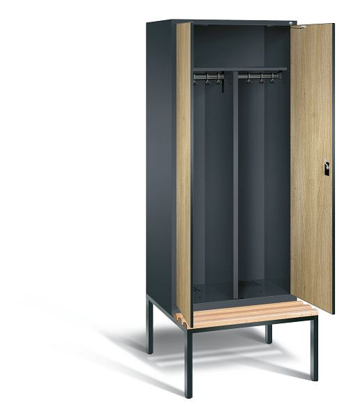 C+P Spind Evolo, 2 Abteile, H2090xB810xT815 mm, Anthrazit/HPL Eiche, 48052-22 S10345