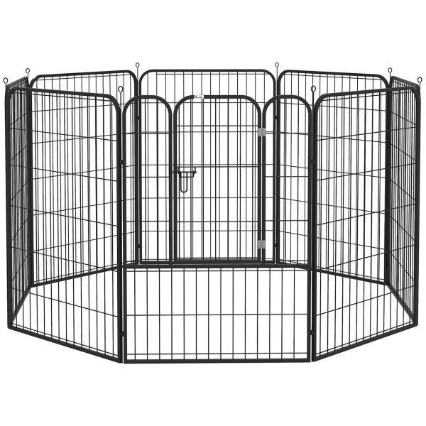 PawHut Welpenauslauf Laufstallr Laufgitter individuell gestaltbar Metall, D06-107V01