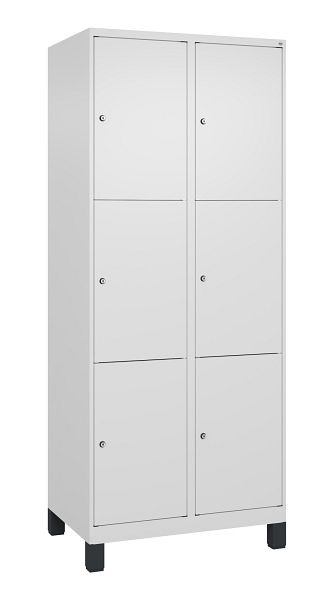C+P Schließfachschrank Classic PLUS, Füße, 2 Abteile mit je 3 Fächern, 1950x800x500mm, 9016/9016, 080010-223 S10014