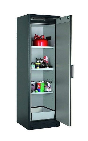asecos Sicherheitsschrank Q-CLASSIC-90, Q90.195.060.R in Silber mit 3x Fachboden (Stahlblech), 30073-049-33409