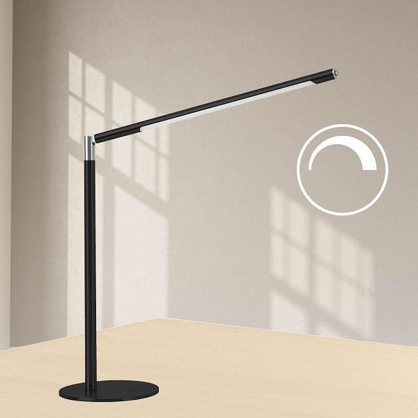Deskin LED Tischleuchte schwarz, Lichtintensität stufenlos dimmbar, 3 Farbtemperaturen 2800 / 4000 / 6000, 352732