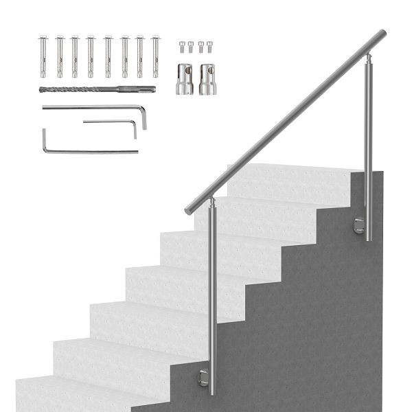 VEVOR Geländer Edelstahl Treppengeländer Handlauf Brüstung Balkongeländer 150cm, BXGSLZFS150CQRI7OV0