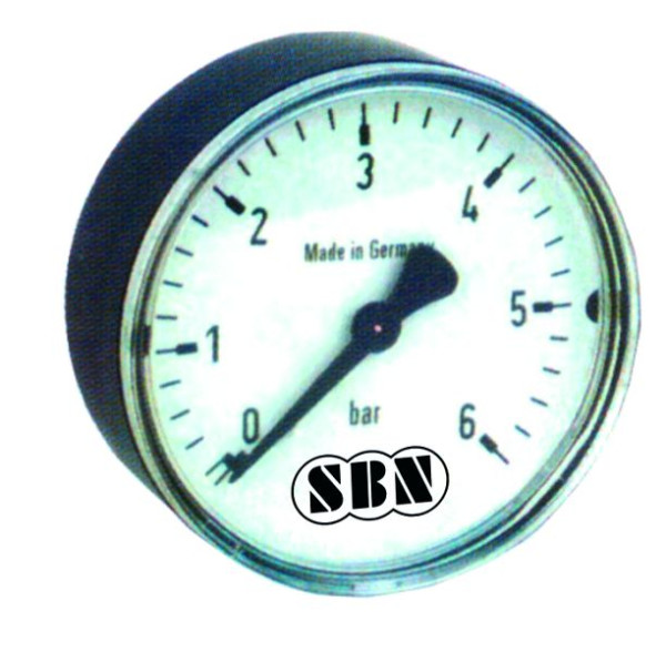 SBN Manometer 40 mm, 0-6 bar Anschluss 1/4" hinten, 19041