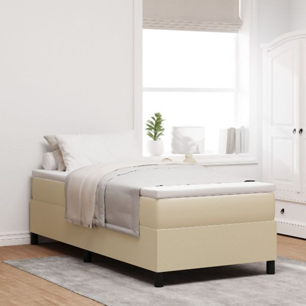 vidaXL Boxspringbett Hellgrün Grau 100x200 cm Cordstoff, 3337396
