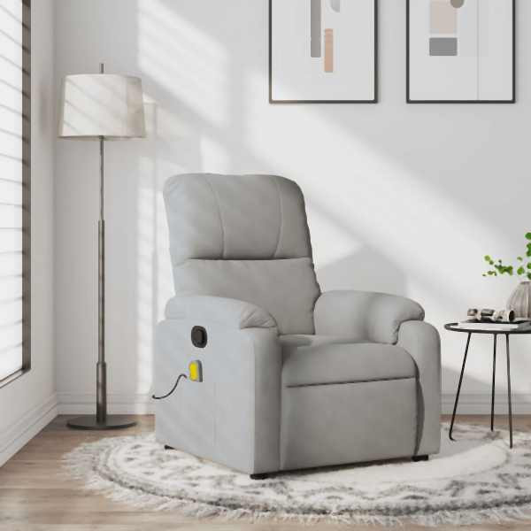 vidaXL Massagesessel Hellgrau Mikrofasergewebe, Füllung: Schaumstoff, 373457