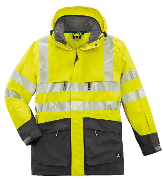 4PROTECT Warn-Wetterschutz-Jacke TAMPA, leuchtgelb/grau, Größe: XL, 3415-XL
