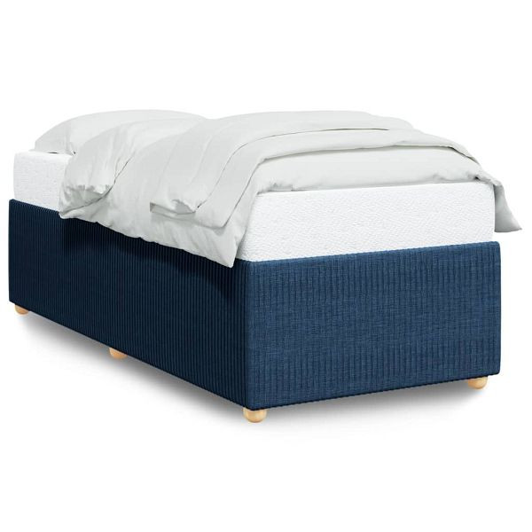 vidaXL Bettgestell Blau 90x190 cm Stoff, Material: Stoff (100% Polyester), Sperrholz, Holzwerkstoff, 3284906