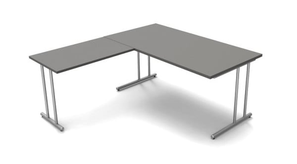 Kerkmann Winkelarbeitsplatz, Start Up, B 1600 mm x T 1800 mm x H 750 mm, Farbe: Grafit (Montage), 11437012-1