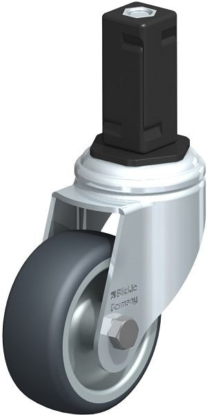 Blickle LKRA-TPA 80G-11-EV14 Apparate-Lenkrolle mit Expander, Thermoplastisches Gummi-Elastomer, Grau, 847842