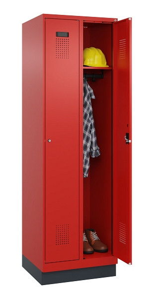 C+P Spind Evolo PLUS, mit Sockel, 2 Abteile, 1950x600x500mm, 3020/3020, Verschluss Zylinderschloss, Ablageböden 2, 049020-20 S10052
