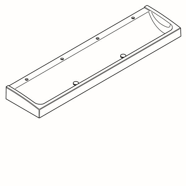 KWC Waschrinne, FUTURA exklusiv, MIRANIT, 2400x170x570 mm, 4 Armaturenbohrungen, Haubenablaufventil, 2030066367