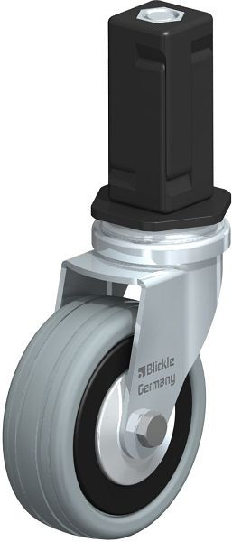 Blickle LRA-VPA 75G-FA-EV04 Apparate-Lenkrolle mit Expander, Vollgummi, Grau, 848013
