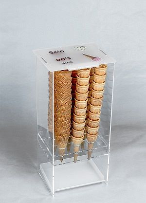 GEPPETTO Eiswaffelsilo für 2x3 Waffelreihen (6er), inkl. Löffeschale und Deckel, 94029