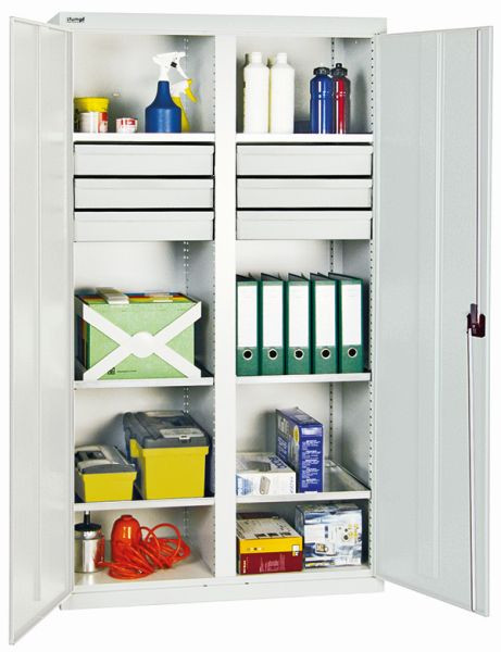 stumpf Werkzeug- und Materialschrank Serie 2000, 7035/7035, 6 Schubladen, Mitteltrennwand, 6 Fachböden, 2004207
