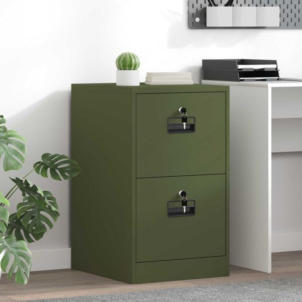 vidaXL Aktenschrank Olive Grün 44 x 50 x 106,5 cm Kaltgewalzter Stahl, 891596