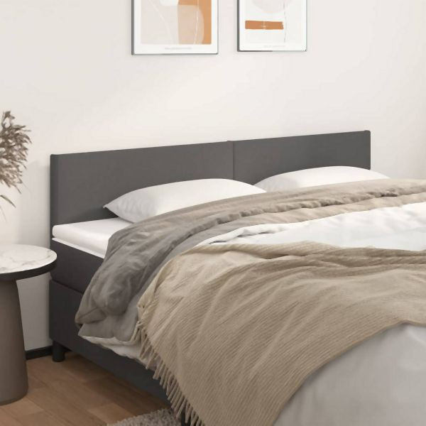 vidaXL Kopfteile 2 Stück Grau 90x5x78/88 cm Kunstleder, 345836