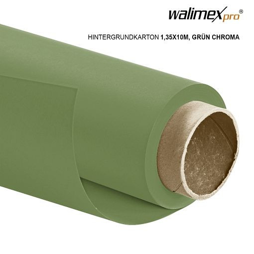 Walimex pro Hintergrundkarton 1,35x10m, grün chroma, 1022807
