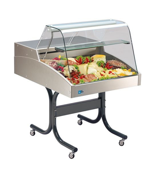 KBS Mehrzweckvitrine Super 1250 C, mit gebogenem Glasaufbau (Fahrgestell als Zubehör), 23132126