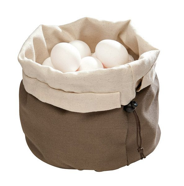 APS Brottasche mit Wärmekissen, Ø 20 cm Höhe: 23,5 cm, Baumwolle, beige / braun, mit Zugverschluss, Brottasche maschinenwaschbar, 30390