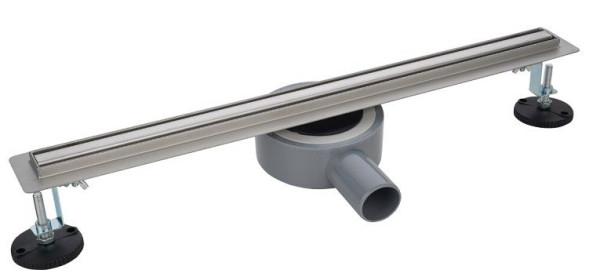 Sanotechnik Duschrinne 80cm Nirosta Chrom-Optik inkl. Siphoneinsatz mit Anschluss 40mm, DTS80