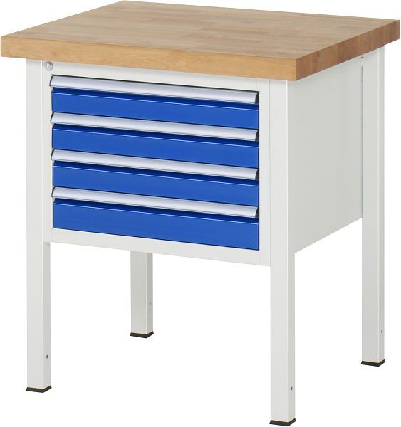 RAU Werkbank Serie 8000 - Modell 8133, B750 x T700 x H840 mm, Systemunterbau B670 x T650 x H800 mm, 03-8133A2-077B4S.11