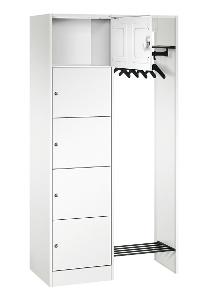 C+P Offene Garderobe Serie 8070, H1950xB960xT480mm, 9016/9016, 82700-00 S10121