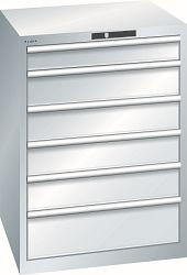 LISTA Schubladenschrank 36x36E (BxTxH) 717x725x1000mm AUTO Lock, 6 Schubladen, Farbe: Lichtgrau, Tragkraft Schubladen: 75kg, 14.415.020.A