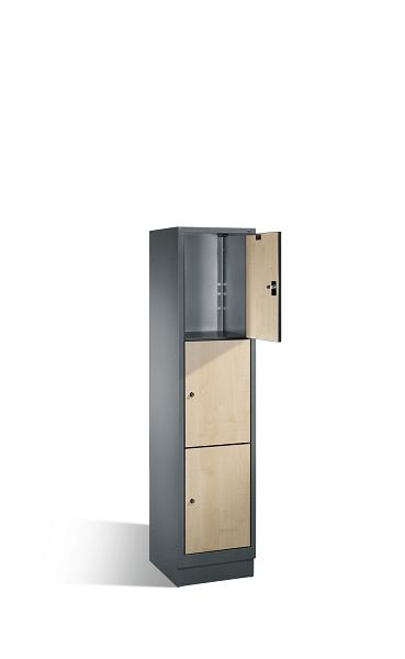 C+P Schließfachschrank Evolo, H1800xB420xT500mm, Farbe: Schwarzgrau, 48020-123 S10109